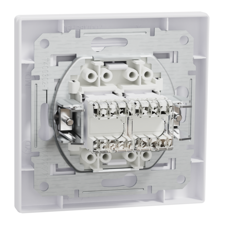 Двойная компьютерная розетка RJ45 Schneider Electric Asfora, белая - Новаторстрой - фото 4