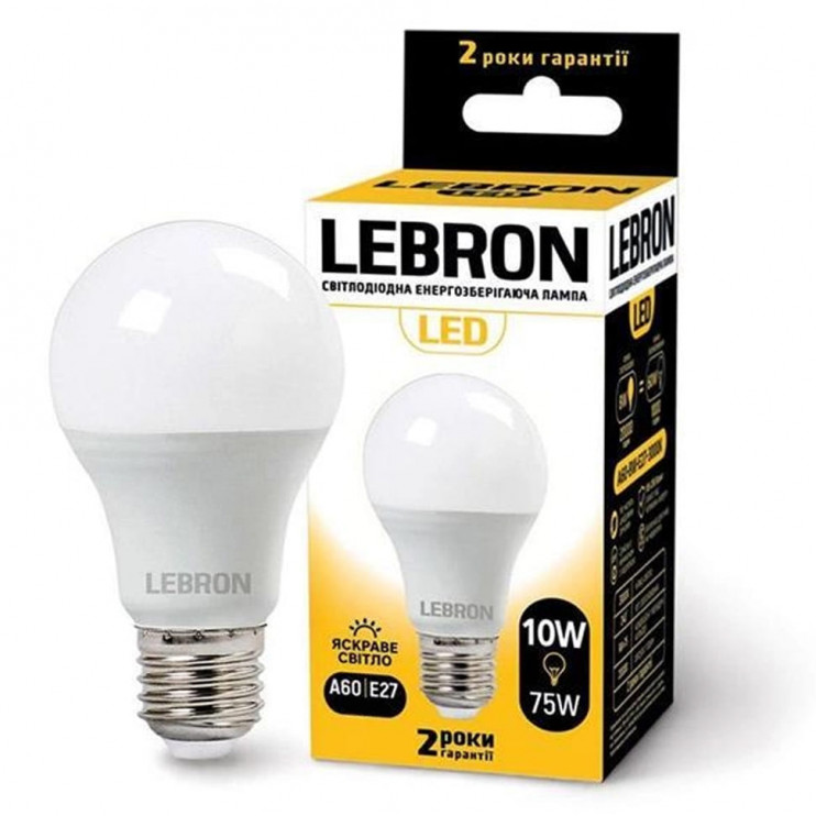 Лампа светодиодная Lebron LED L-A60 E27 4100K 10W 900Lm Киев в Киеве - Новаторстрой - фото 1