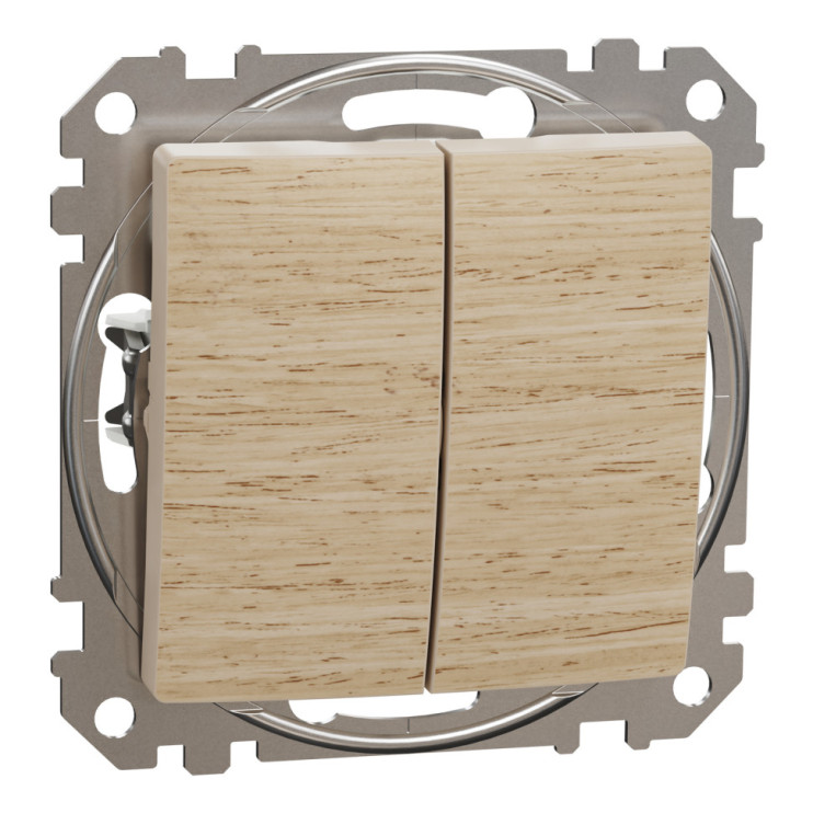 Двухклавишный выключатель Schneider Electric Sedna Design&Elements, берёза - Новаторстрой - фото 3