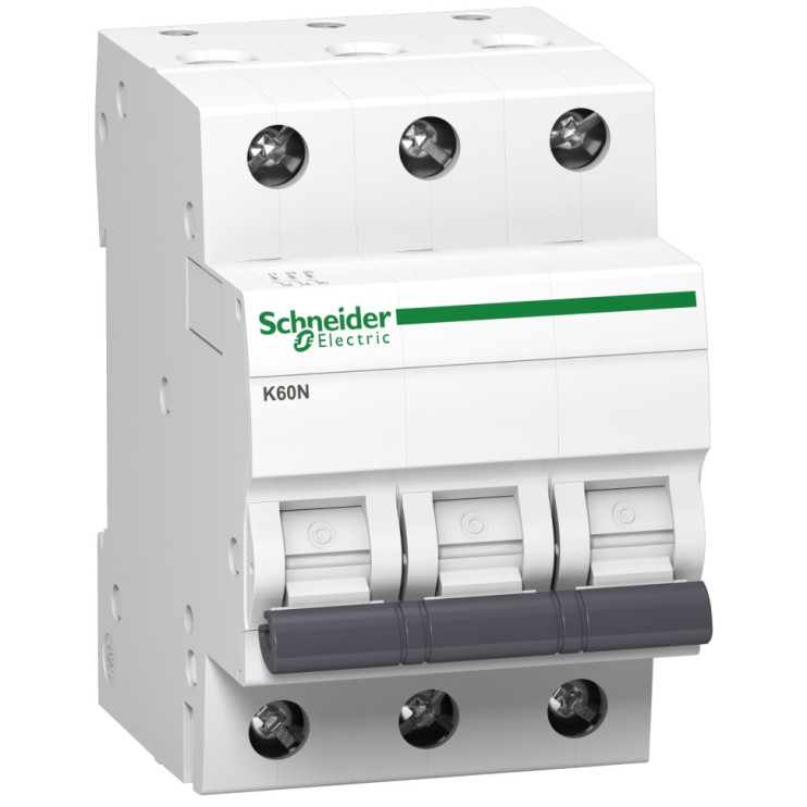 Автоматичний вимикач Schneider Electric Acti9 K60N, 3P, 63A, C крива, 6000A - Новаторбуд - фото 1