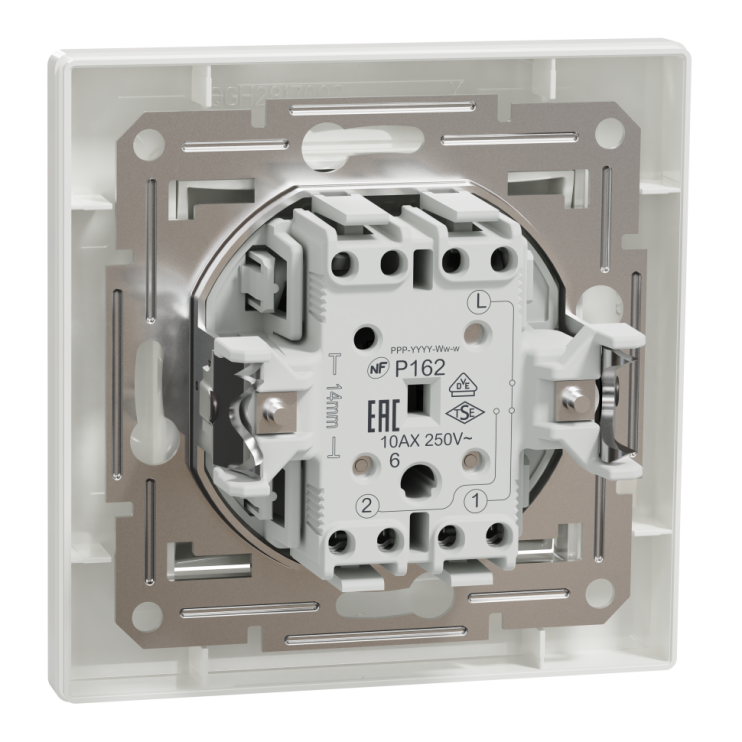 Перемикач одноклавішний самозатискний Schneider Electric Asfora, білий - Новаторбуд - фото 4