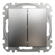 Двухклавишный выключатель Schneider Electric Sedna Design&Elements, матовый алюминий