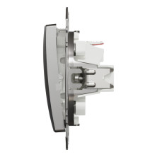 Двухклавишный выключатель Schneider Electric Sedna Design&Elements, матовый алюминий