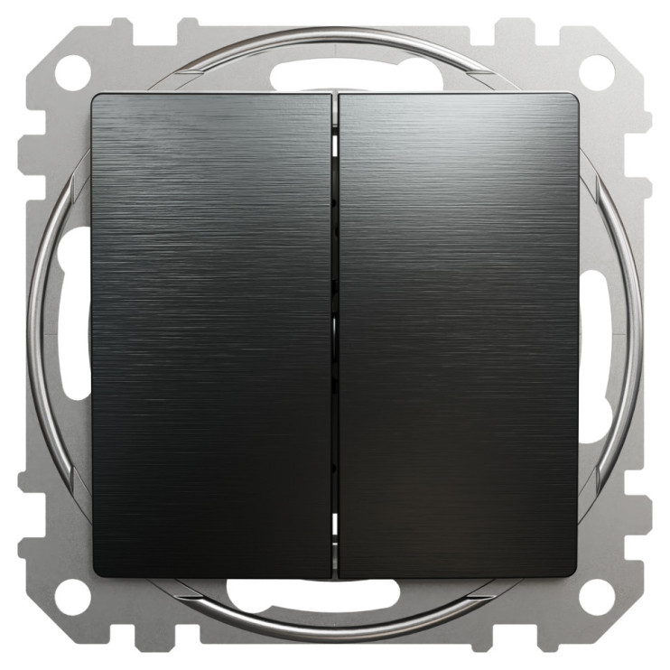 Двухклавишный выключатель Schneider Electric Sedna Design&Elements, матовый титан - Новаторстрой - фото 1