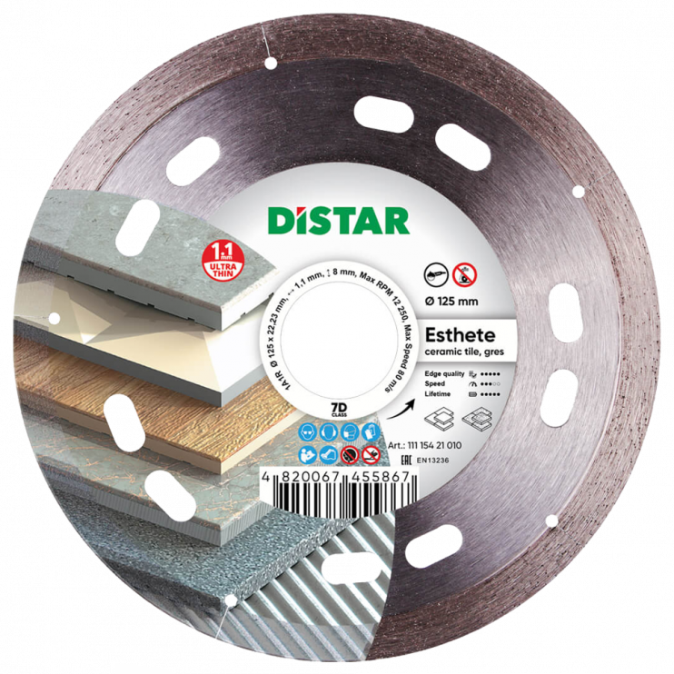 Коло алмазне відрізне Distar 1A1R 125x1,1/0,8x22,23 мм Esthete Київ у Києві - Новаторбуд - фото 1