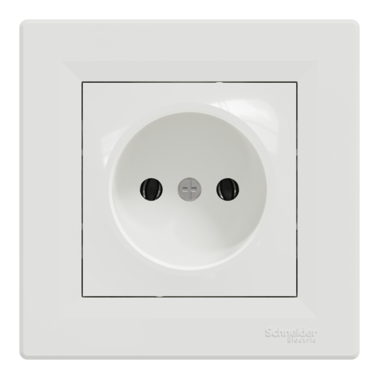 Розетка без заземления Schneider Electric Asfora, белая - Новаторстрой - фото 1