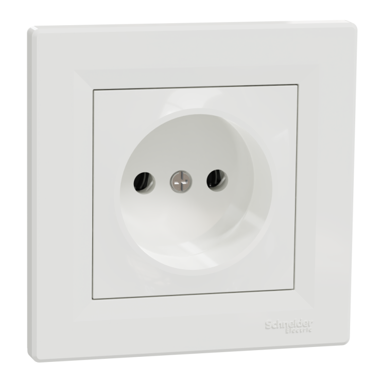 Розетка без заземления Schneider Electric Asfora, белая - Новаторстрой - фото 3