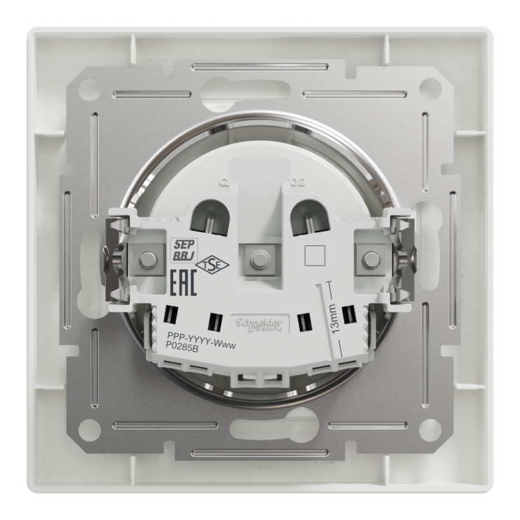 Розетка без заземления Schneider Electric Asfora, белая - Новаторстрой - фото 2