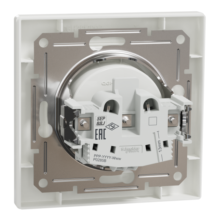 Розетка без заземления Schneider Electric Asfora, белая - Новаторстрой - фото 4