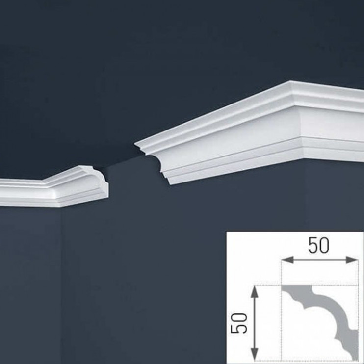 Плінтус стельовий Marbet Decor E14 LUX 50x50x2000 мм Київ у Києві - Новаторбуд - фото 2