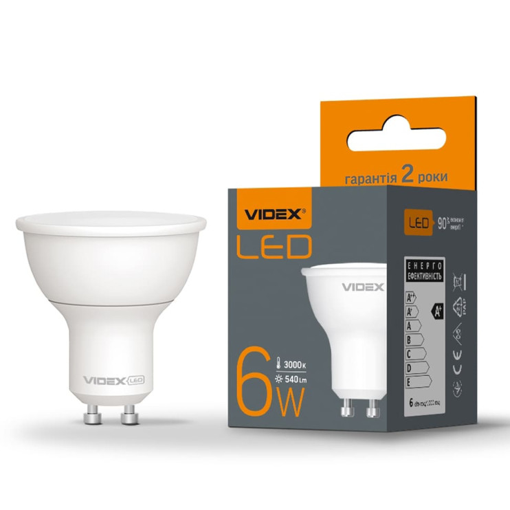 Лампа LED VIDEX MR16e 6W GU10 3000K 220V Київ у Києві - Новаторбуд - фото 1
