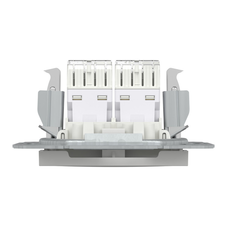 Розетка RJ45 подвійна UTP Cat 5E, без рамки, Schneider Electric Asfora, біла - Новаторбуд - фото 7
