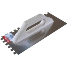 Гладилка нержавеющая WoffMann Strongline с усиленной ручкой 130x270 мм зуб 8x8 мм