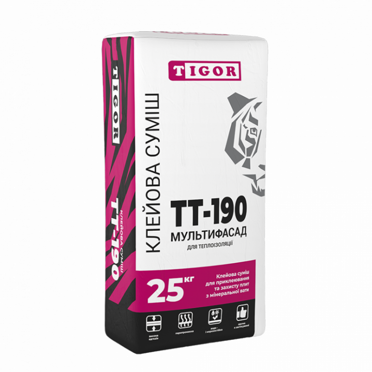 Клей для теплоизоляционных плит TIGOR ТТ-190 Мультифасад (25 кг) - Новаторстрой - фото 1