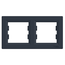 Рамка двомісна горизонтальна Schneider Electric Asfora, антрацит