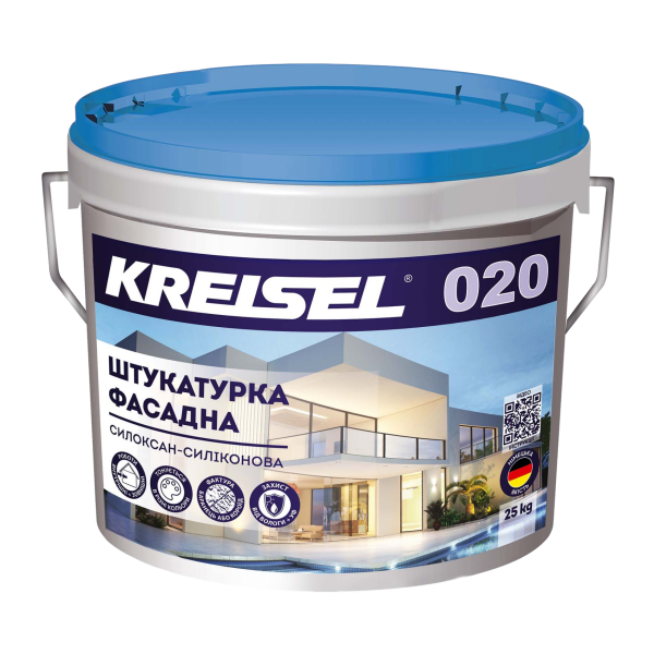 Штукатурка фасадная силоксан-силиконовая Kreisel 020 барашек 1,5 мм (25 кг) Киев в Киеве - Новаторстрой - фото 1