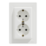 Розетка двойная с заземлением Schneider Electric Asfora, белая