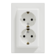 Розетка двойная с заземлением Schneider Electric Asfora, белая