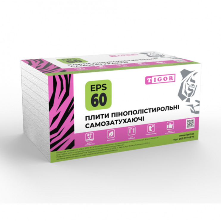 Пінопласт TIGOR EPS-60 Стандарт 1000x1000x100 (12+ кг/м3) Київ у Києві - Новаторбуд - фото 1