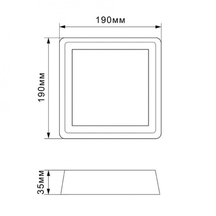 Светильник квадратный накладной Titanum 24W 1920Lm 5000K 190x190x35мм - Новаторстрой - фото 5
