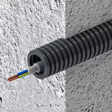 Гофротруба с протяжкой диаметр 25 мм