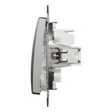 Одноклавишный выключатель Schneider Electric Sedna Design&Elements, матовый алюминий