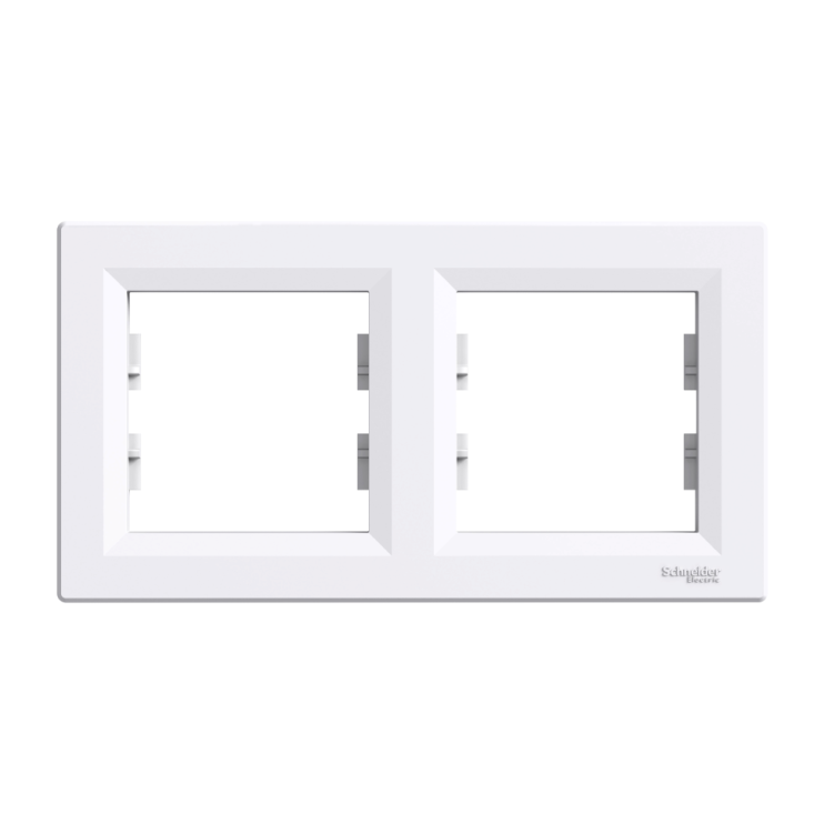 Рамка двухместная горизонтальная Schneider Electric Asfora, белая - Новаторстрой - фото 1