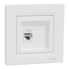 Компьютерная розетка RJ45 UTP Cat 5E Schneider Electric Asfora, белая