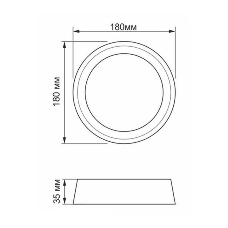 Світильник круглий накладний Titanum 18W 5000K 180x35мм - Новаторбуд - фото 2