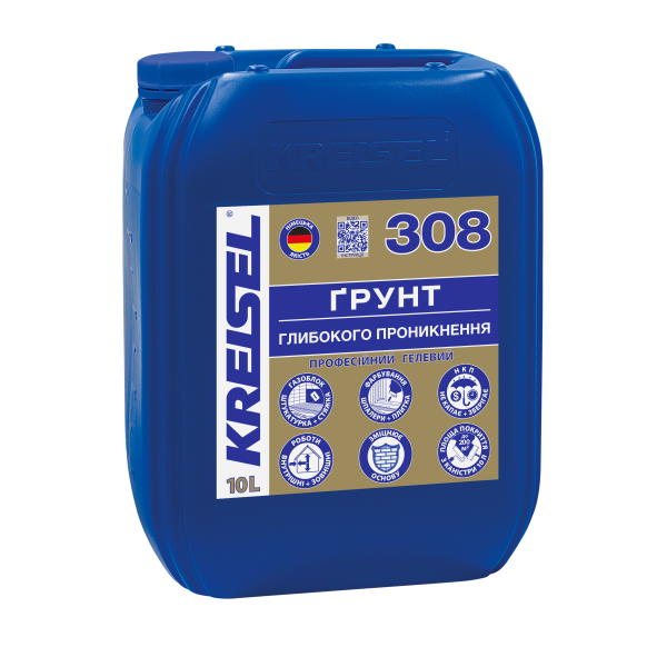 Грунтовка глубокого проникновения Kreisel 308 гелевая (10 л) - Новаторстрой - фото 1