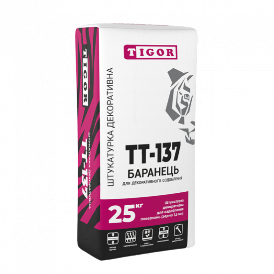 Штукатурка декоративна TIGOR ТТ-137 барашек 1,5 мм (25 кг) - Новаторстрой - фото 1