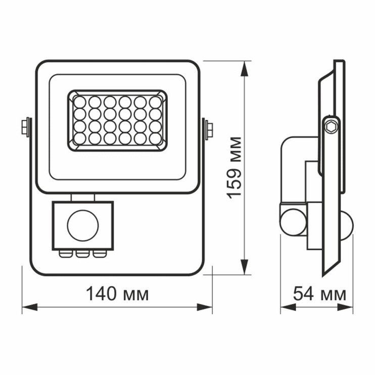 Прожектор с датчиком движения и освещения LED VIDEX F2e 20W 5000K 1900Lm - Новаторстрой - фото 7