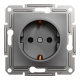 Розетка с заземлением Schneider Electric Asfora, антрацит