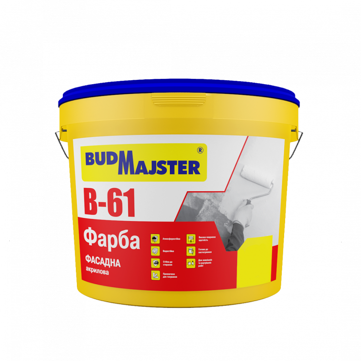 Краска фасадная акриловая БудМайстер В-61 (5 л) - Новаторстрой - фото 1