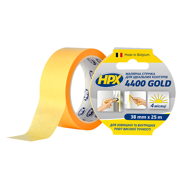 Стрічка малярська HPX 4400 100С 38 мм х 25 м оранжева Київ у Києві - Новаторбуд - фото 1