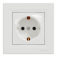 Розетка с заземлением Schneider Electric Asfora, белая