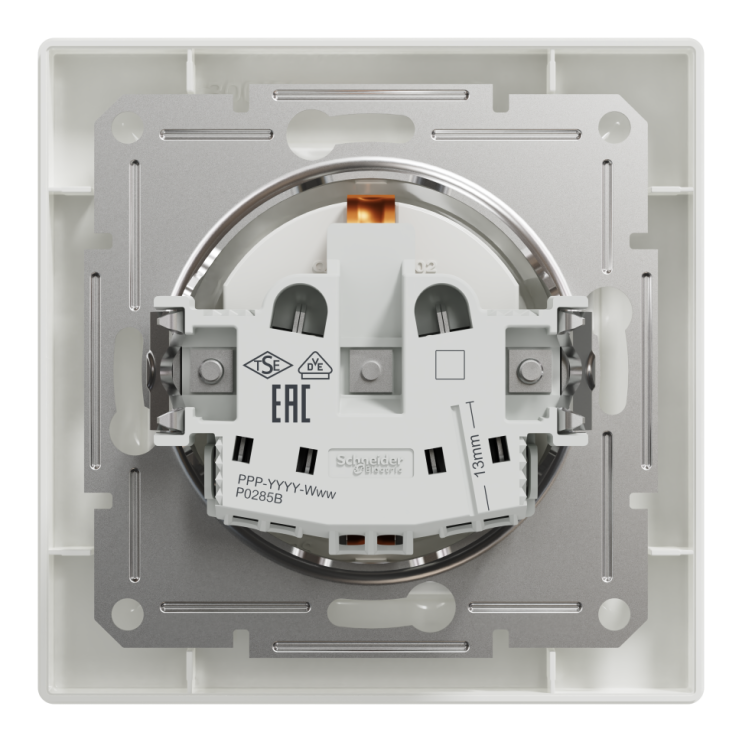Розетка с заземлением Schneider Electric Asfora, белая - Новаторстрой - фото 2