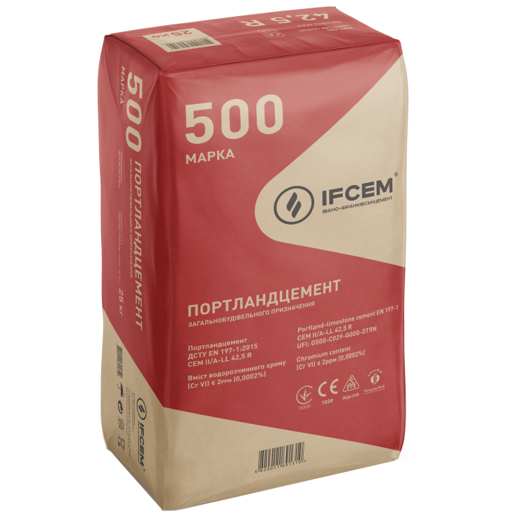 Цемент ПЦ II/А-Ш-500P-H Ивано-Франковск (50 кг) - Новаторстрой - фото 1