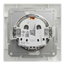 Розетка із заземленням та захисними шторками Schneider Electric Asfora, біла
