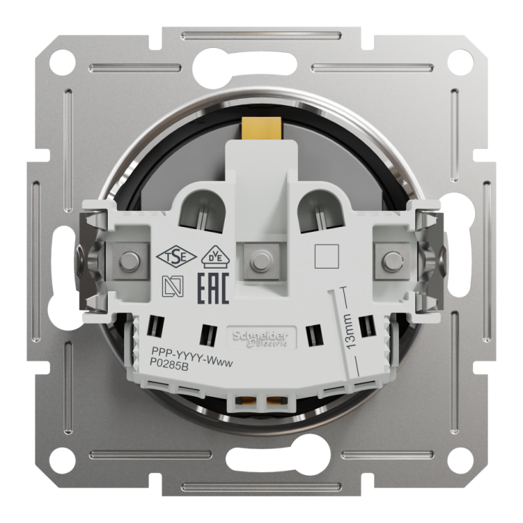 Розетка с заземлением и защитными шторками Schneider Electric Asfora, антрацит - Новаторстрой - фото 2