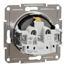 Розетка із заземленням та захисними шторками Schneider Electric Asfora, антрацит