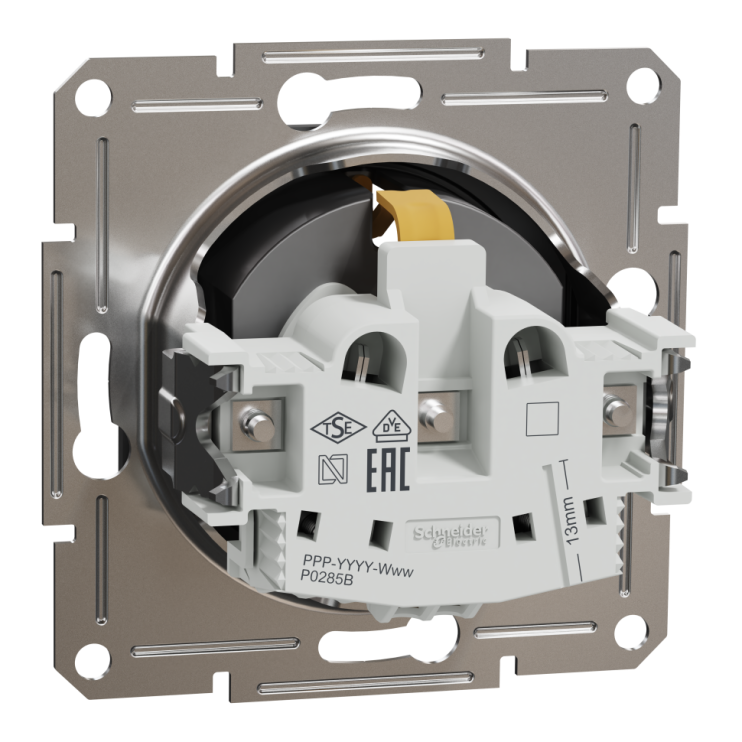 Розетка с заземлением и защитными шторками Schneider Electric Asfora, антрацит - Новаторстрой - фото 4