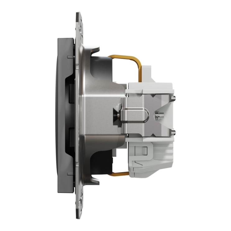 Розетка с заземлением и защитными шторками Schneider Electric Asfora, антрацит - Новаторстрой - фото 5