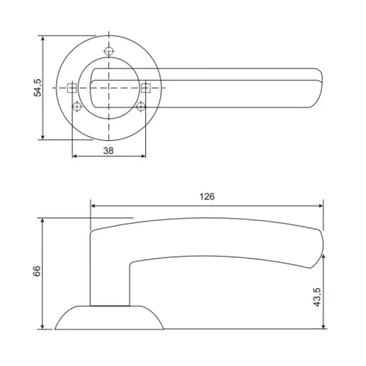 Ручка дверная Sempra H-14093-A-NIS никель Premium - Новаторстрой - фото 3