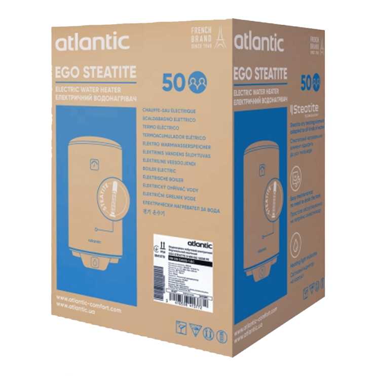 Водонагрівач побутовий електричний Atlantic Ego Steatite 50 VM 050 D400S-1-BC (1200W) Київ у Києві - Новаторбуд - фото 7