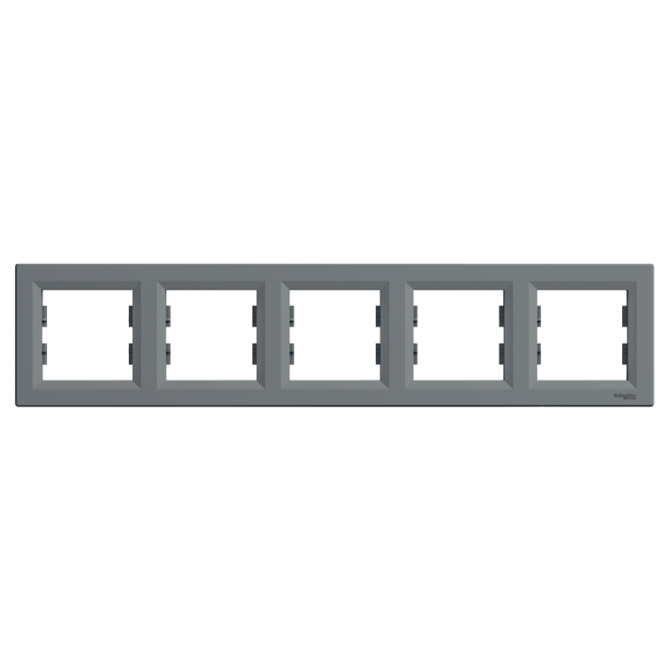 Рамка п'ятимісна горизонтальна Schneider Electric Asfora, сталь Київ у Києві - Новаторбуд - фото 1