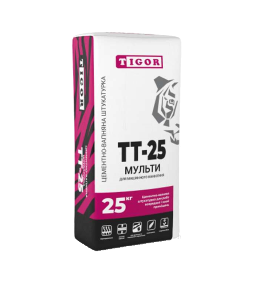 Штукатурка цементно-вапняна TIGOR ТТ-25 Мульті (25 кг) Київ у Києві - Новаторбуд - фото 1