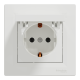 Розетка із заземленням та захисною кришкою Schneider Electric Asfora, біла