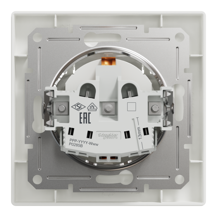 Розетка із заземленням та захисною кришкою Schneider Electric Asfora, біла - Новаторбуд - фото 2