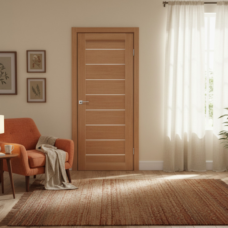 Двери Darumi Leona 60 (дуб натуральний сатин) в интерьере - Новаторбуд - фото 2